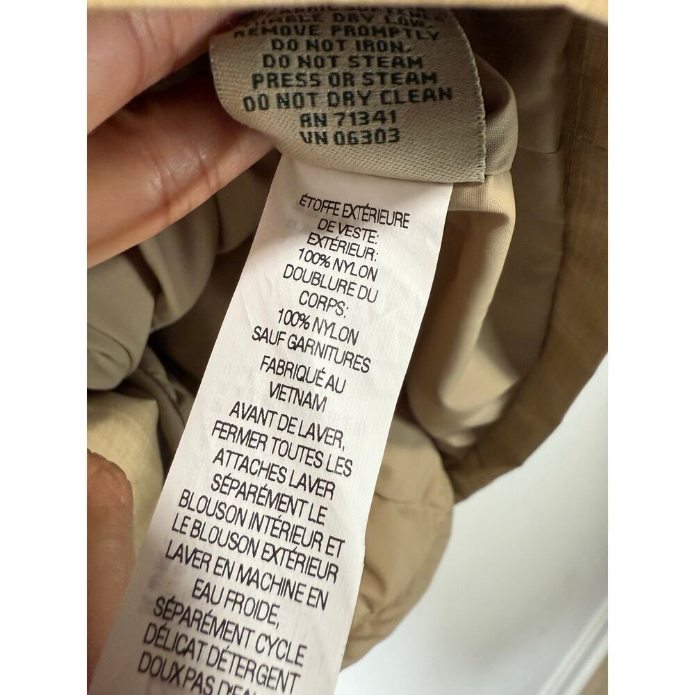 L.L.Bean Double Breasted Trench Coat Belted Tan Beige Womens Medium Petite Lined - Picture 8 of 9